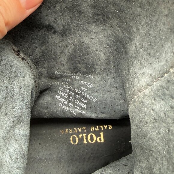 Polo Ralph Lauren Ranger Tumbled Leather Combat Boot Black Alt 11 D - Picture 10 of 14